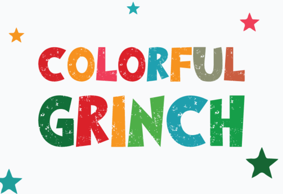 Colorful Grinch Typeface for Festive Holiday Branding
