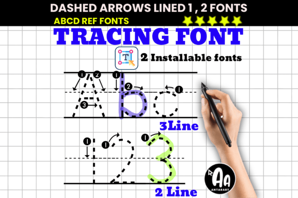 Dashed Arrows Lined Duo: A Unique Display Font for Digital Layouts
