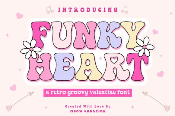 Funky Heart: A Retro Display Font for Editorial Design