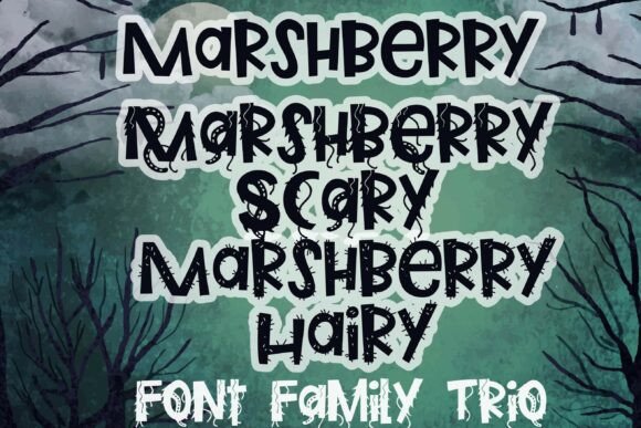 Marshberry Scary Trio: A Wickedly Fun Display Font for Spooky Projects