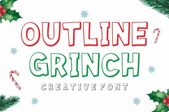 Outline Grinch: A Playful Display Font for Editorial Design